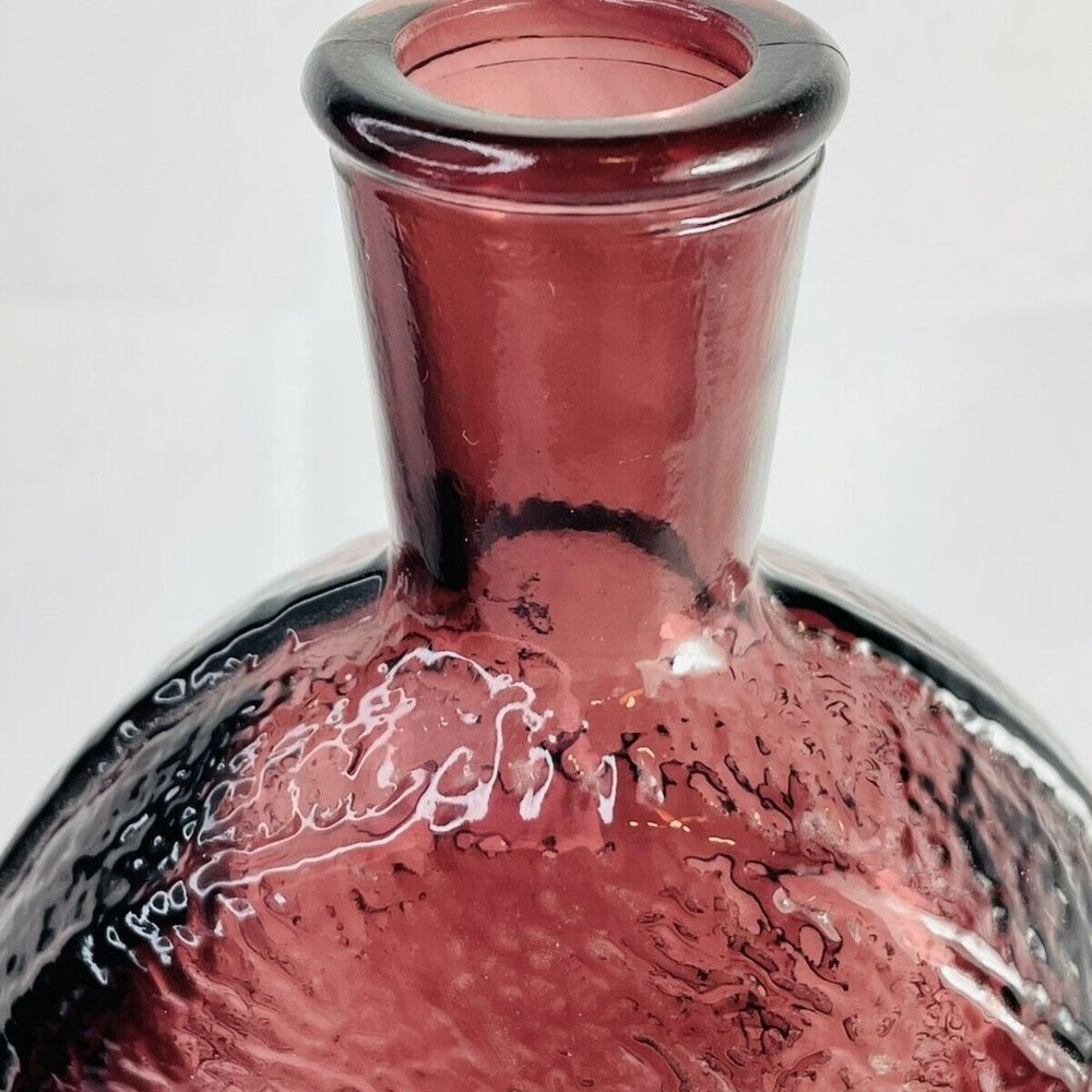 Vintage Red Carnival M Bottle Benjamin Franklin Bi Wheaton Glass Works Vase - Picture 10 of 12